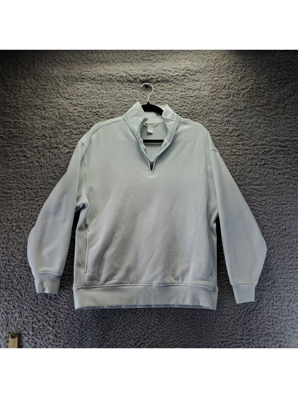 Athleta Top Womens Small Blue 1/4 Zip Pullover Fleece Sweatshirt Activewear